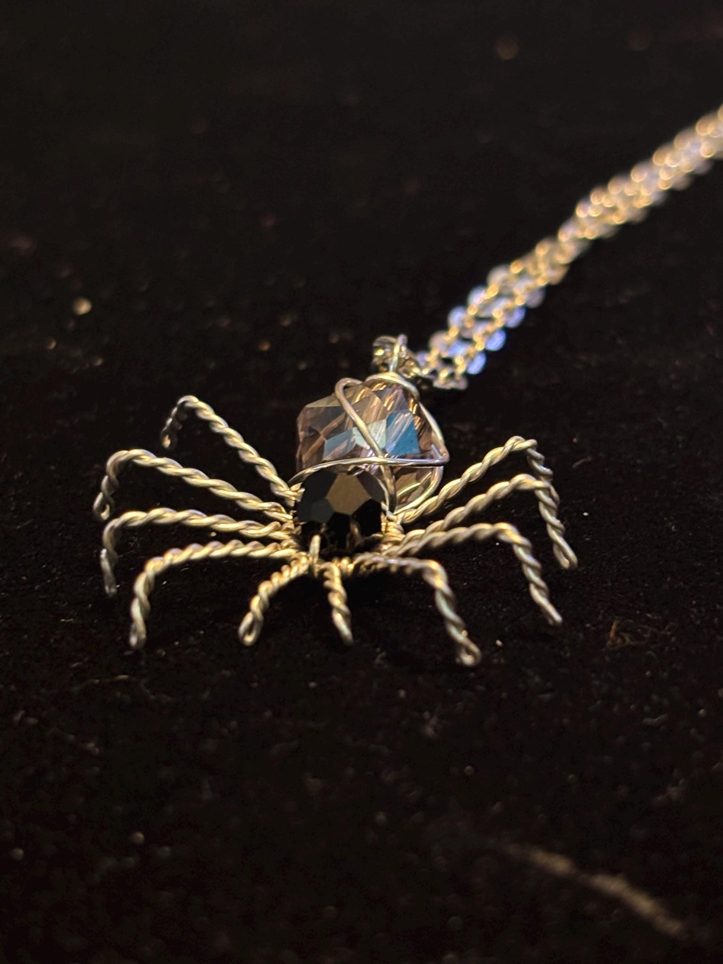 Spider Wire Wrapped Necklace.