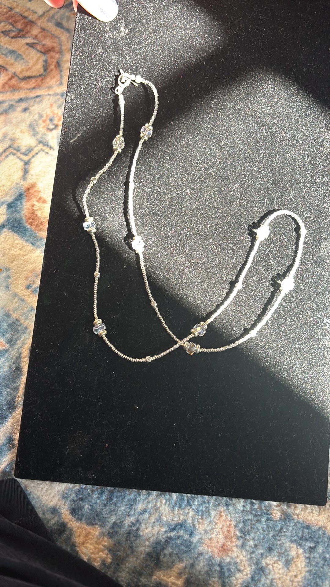 Crystal and Seed Bead Necklace