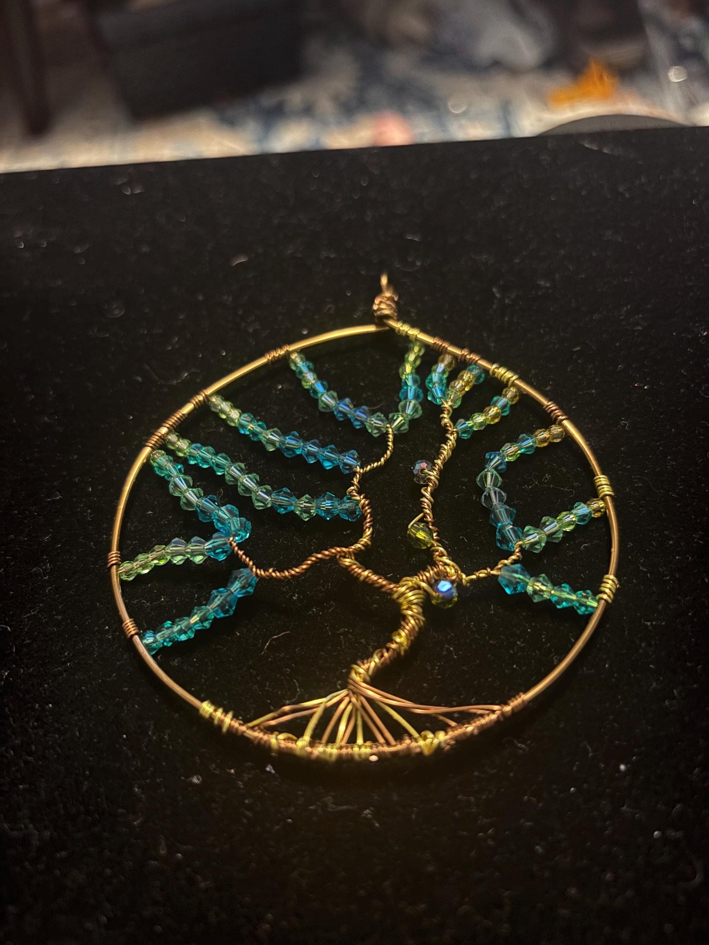 Tree of Life Wire Wrapped Crystal Pendant
