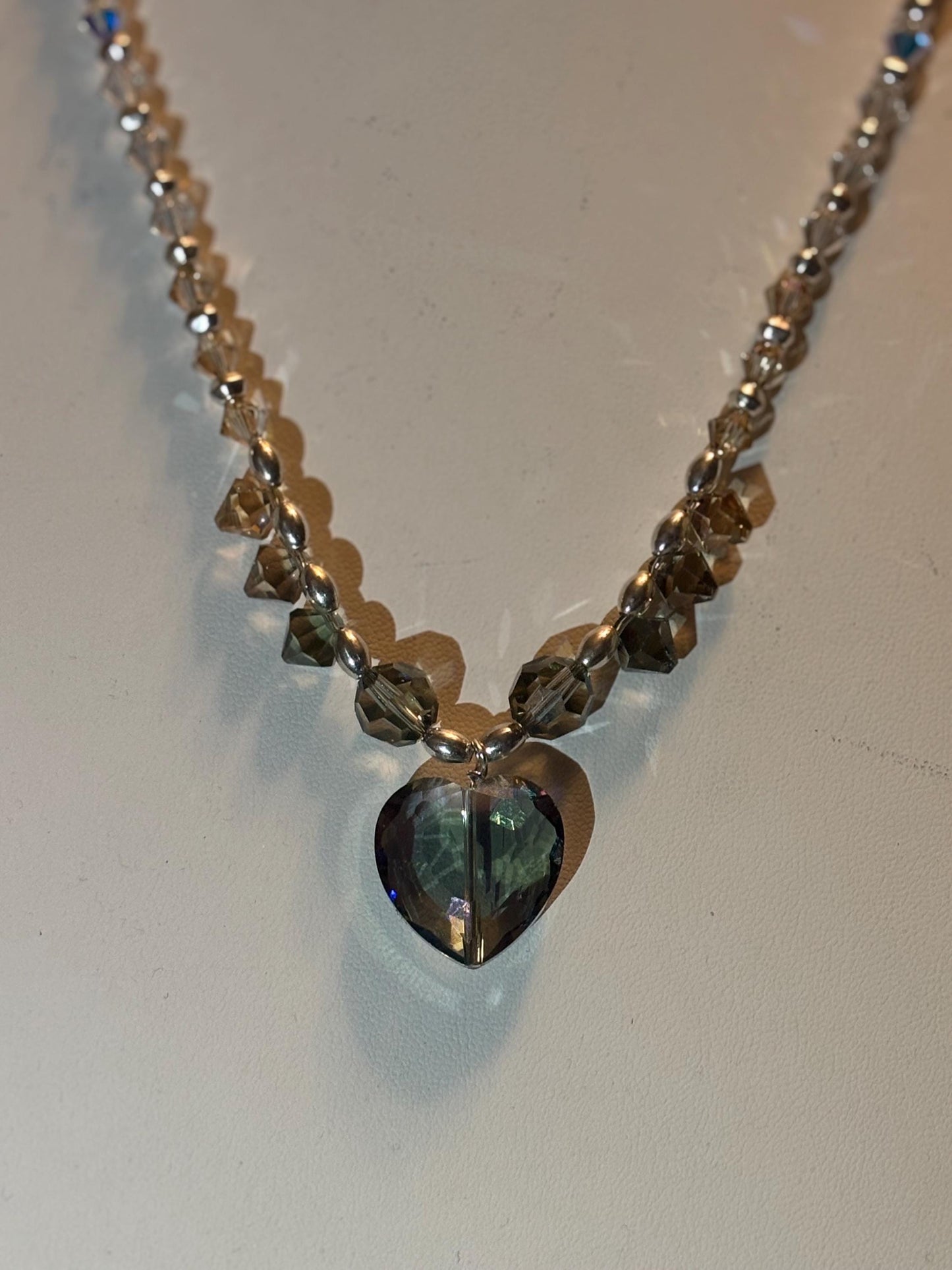 Crystal and Silver Pendant Necklace