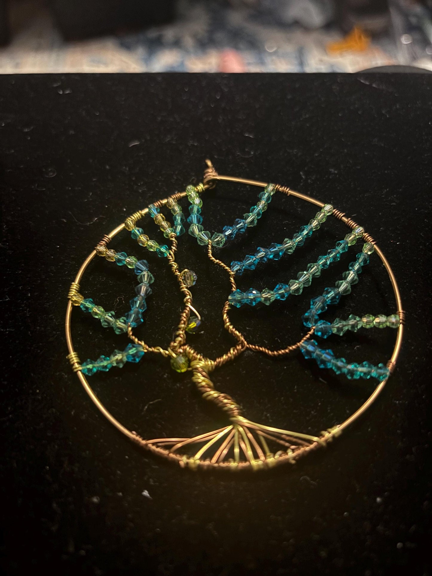 Tree of Life Wire Wrapped Crystal Pendant
