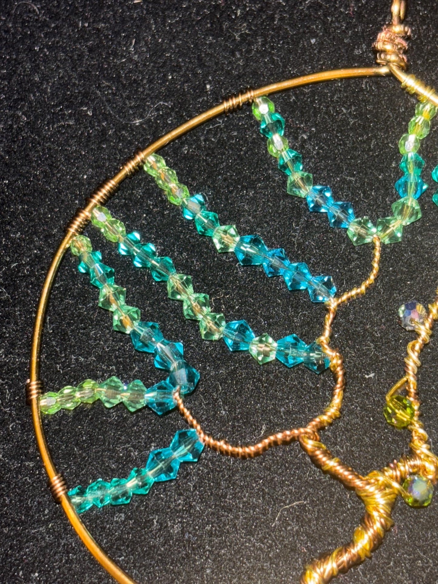 Tree of Life Wire Wrapped Crystal Pendant